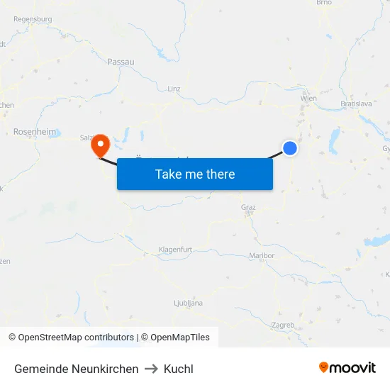 Gemeinde Neunkirchen to Kuchl map