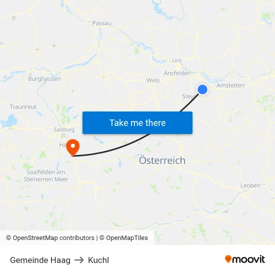 Gemeinde Haag to Kuchl map