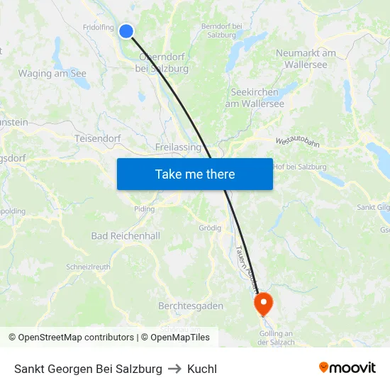 Sankt Georgen Bei Salzburg to Kuchl map