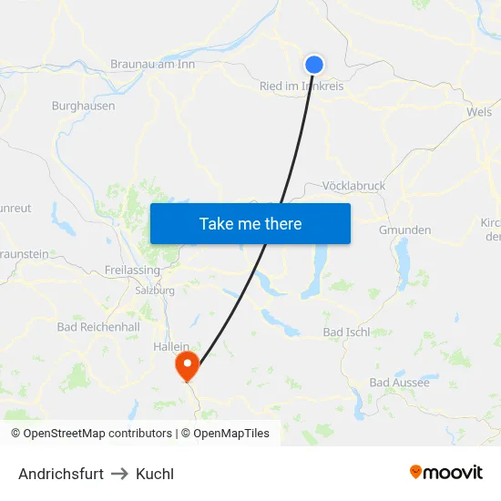 Andrichsfurt to Kuchl map