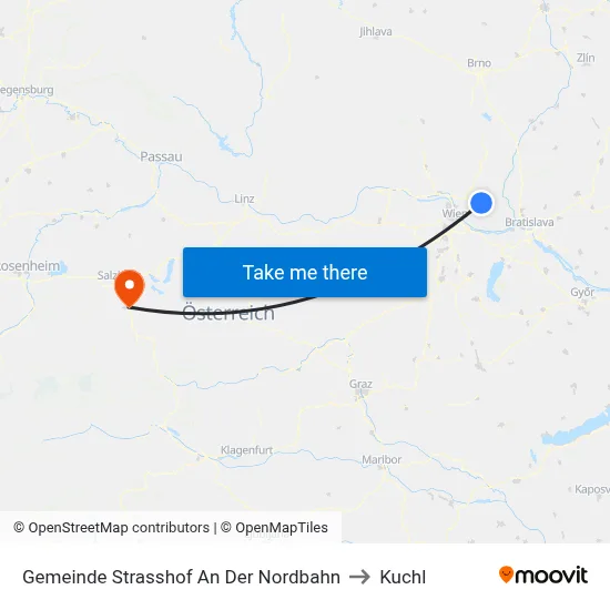 Gemeinde Strasshof An Der Nordbahn to Kuchl map