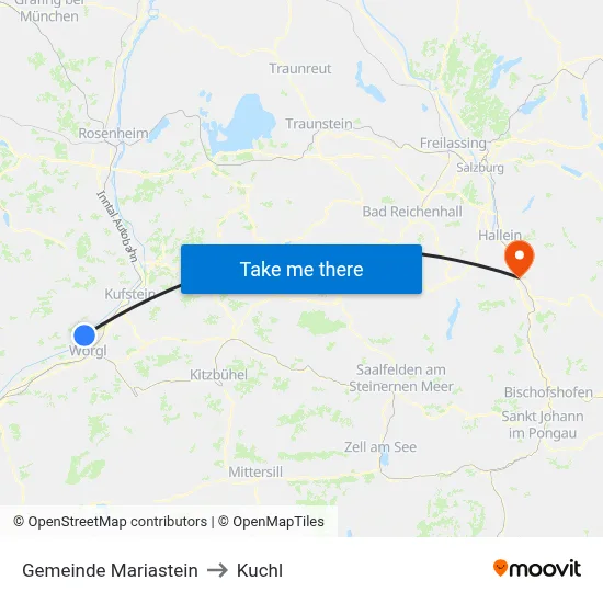Gemeinde Mariastein to Kuchl map