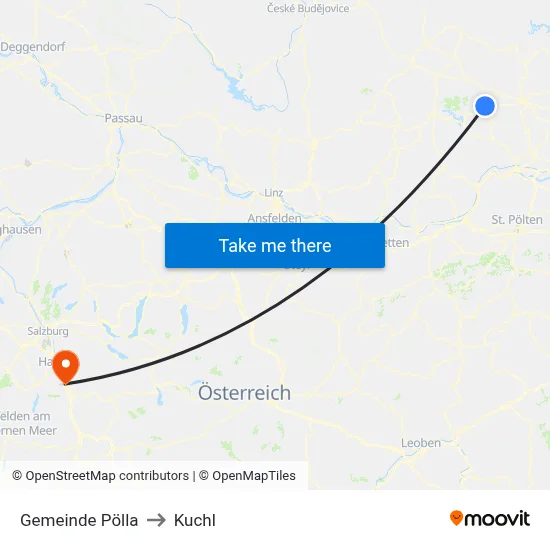 Gemeinde Pölla to Kuchl map