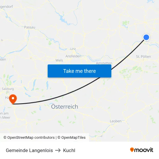 Gemeinde Langenlois to Kuchl map