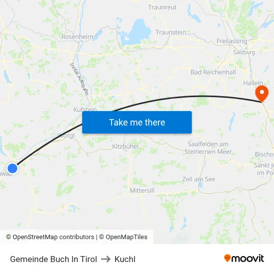 Gemeinde Buch In Tirol to Kuchl map
