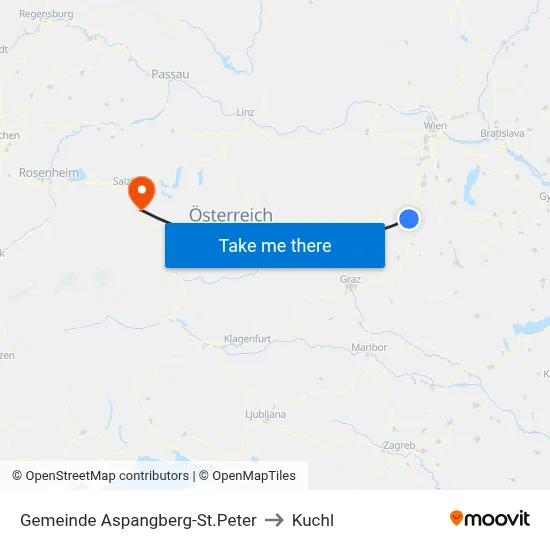 Gemeinde Aspangberg-St.Peter to Kuchl map