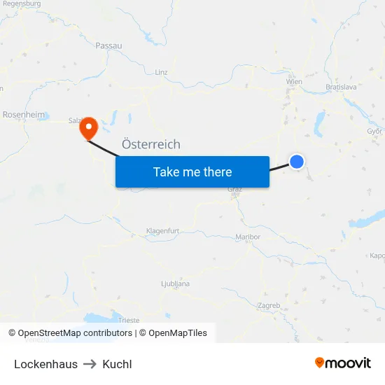 Lockenhaus to Kuchl map