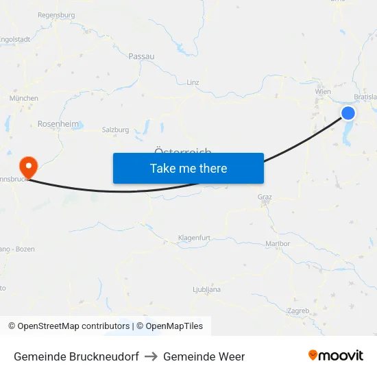 Gemeinde Bruckneudorf to Gemeinde Weer map