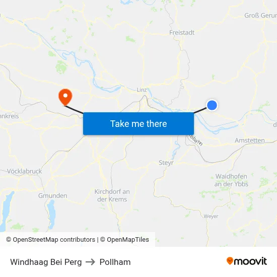 Windhaag Bei Perg to Pollham map