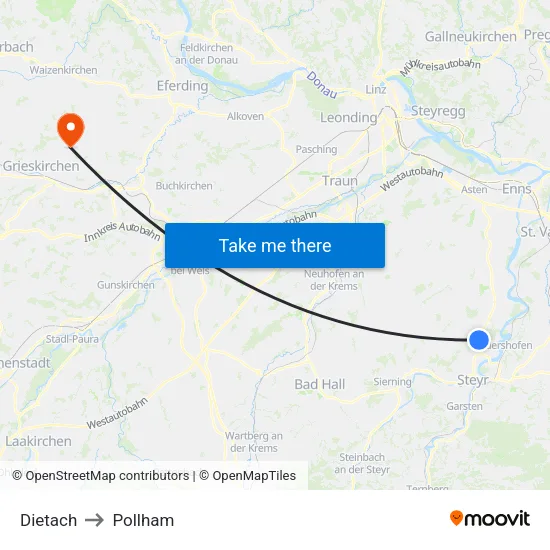 Dietach to Pollham map