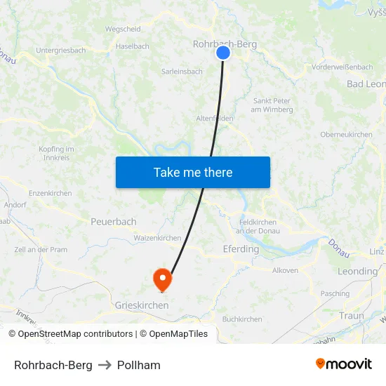 Rohrbach-Berg to Pollham map