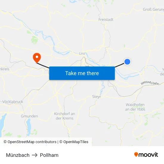 Münzbach to Pollham map