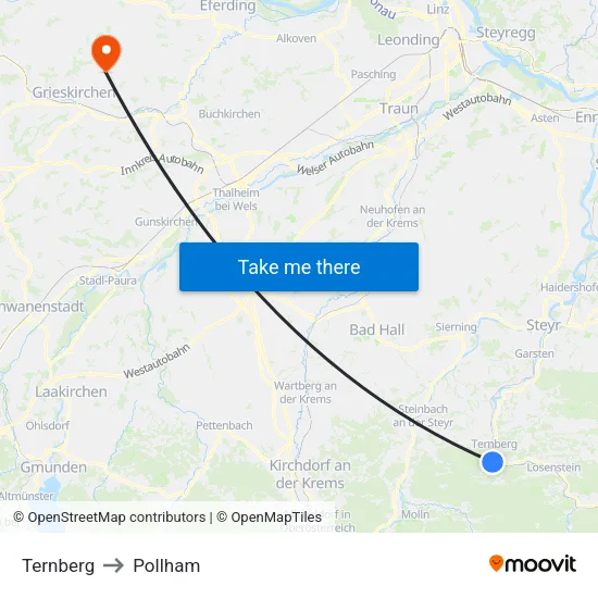 Ternberg to Pollham map