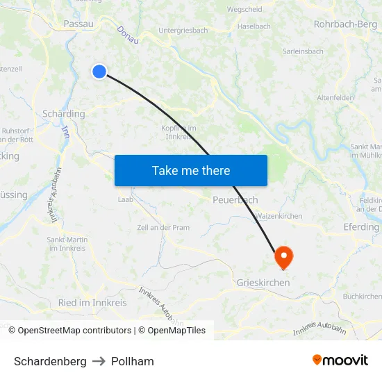 Schardenberg to Pollham map