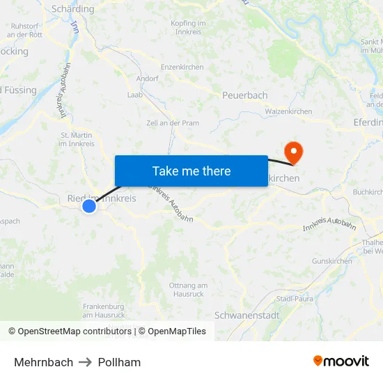Mehrnbach to Pollham map