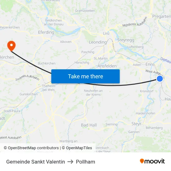 Gemeinde Sankt Valentin to Pollham map