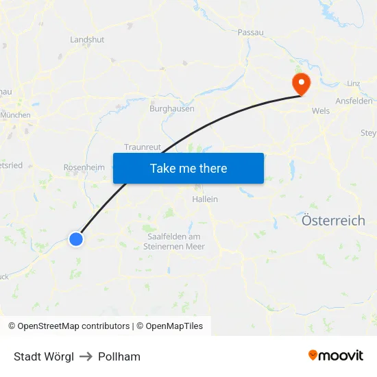 Stadt Wörgl to Pollham map