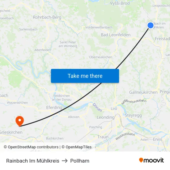 Rainbach Im Mühlkreis to Pollham map