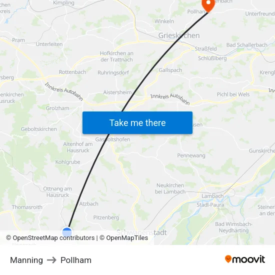 Manning to Pollham map