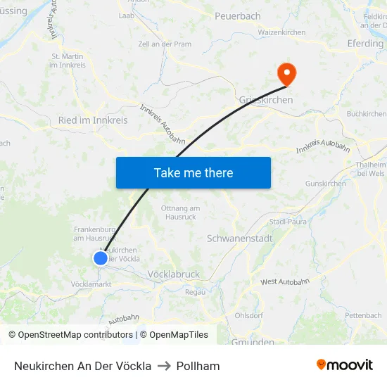 Neukirchen An Der Vöckla to Pollham map