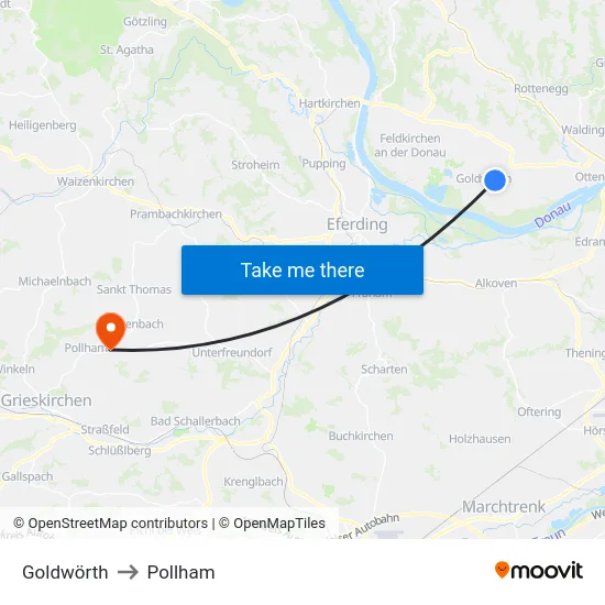 Goldwörth to Pollham map