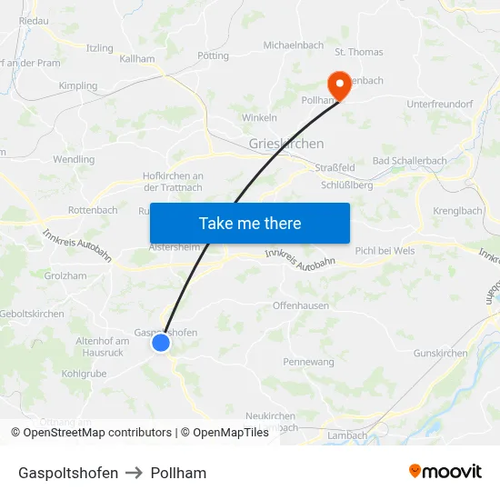 Gaspoltshofen to Pollham map