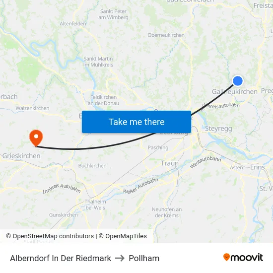 Alberndorf In Der Riedmark to Pollham map