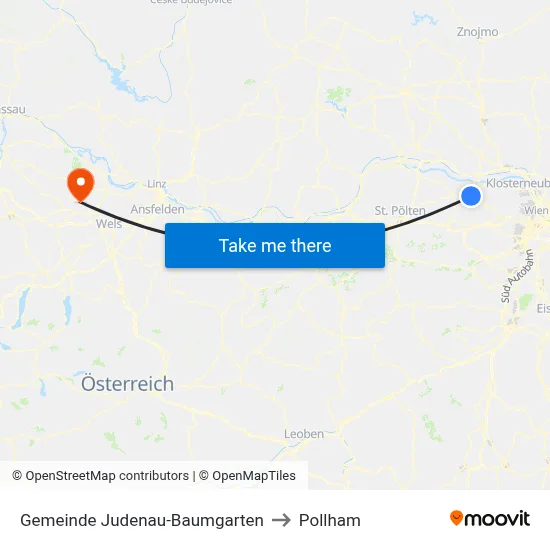 Gemeinde Judenau-Baumgarten to Pollham map