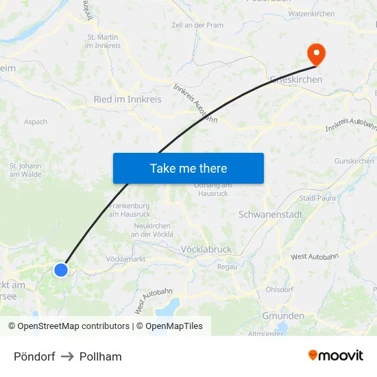 Pöndorf to Pollham map