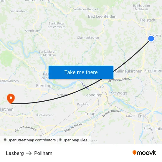 Lasberg to Pollham map