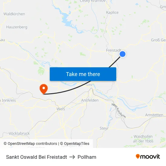 Sankt Oswald Bei Freistadt to Pollham map