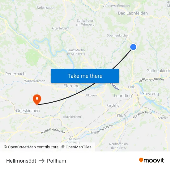 Hellmonsödt to Pollham map