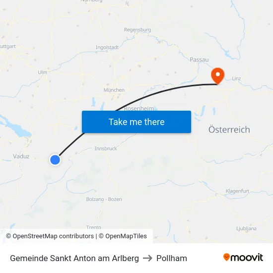 Gemeinde Sankt Anton am Arlberg to Pollham map