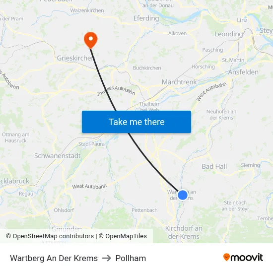 Wartberg An Der Krems to Pollham map