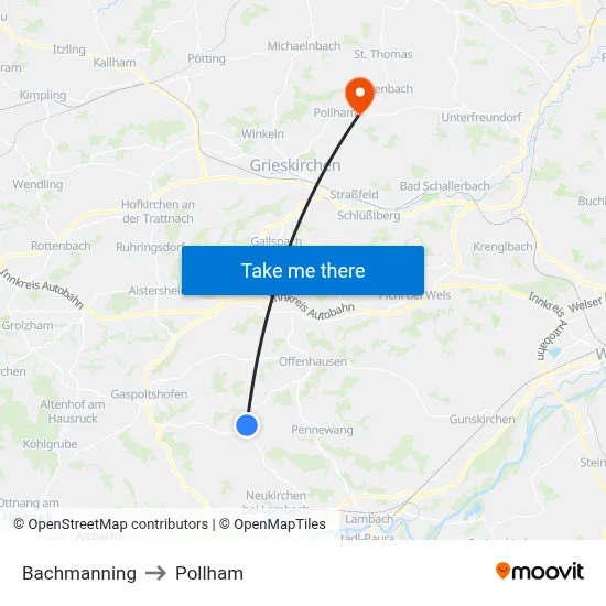 Bachmanning to Pollham map