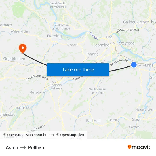 Asten to Pollham map