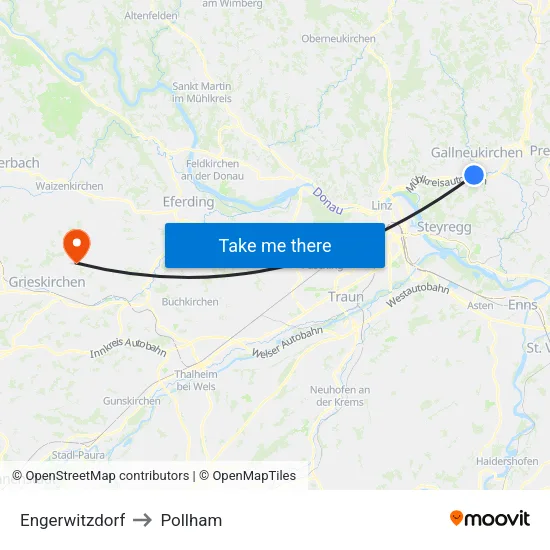 Engerwitzdorf to Pollham map