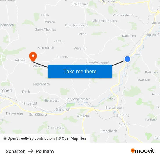 Scharten to Pollham map
