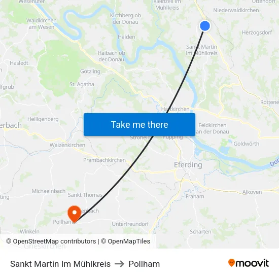 Sankt Martin Im Mühlkreis to Pollham map