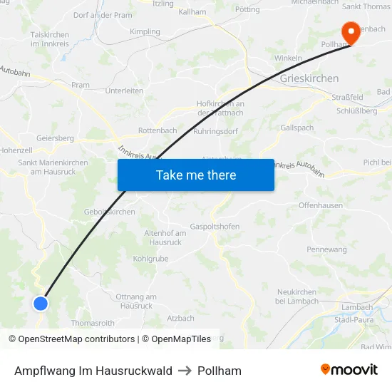 Ampflwang Im Hausruckwald to Pollham map