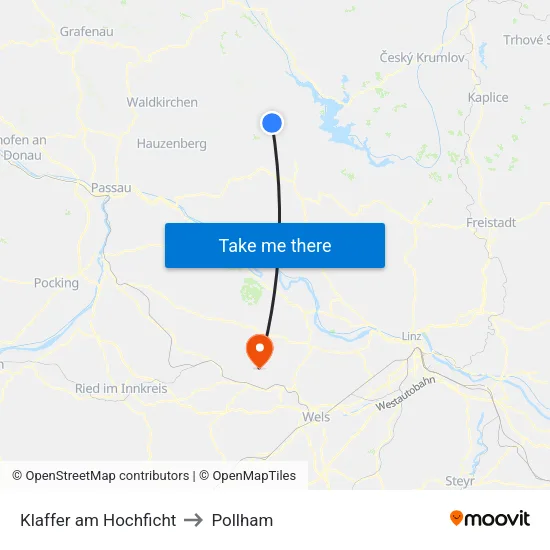 Klaffer am Hochficht to Pollham map