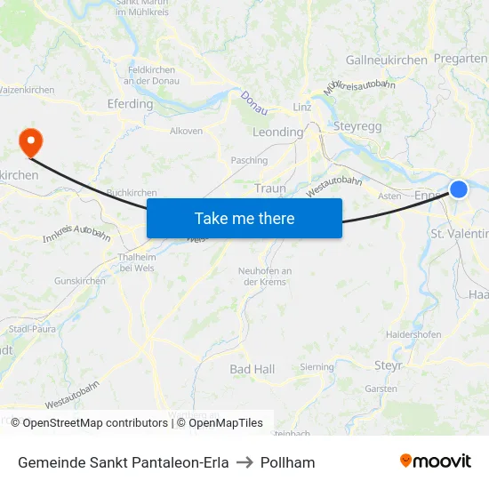 Gemeinde Sankt Pantaleon-Erla to Pollham map