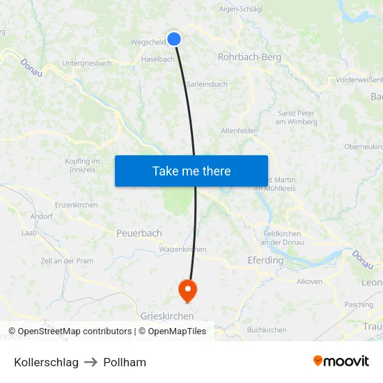 Kollerschlag to Pollham map