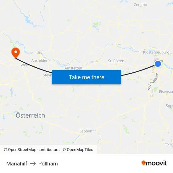 Mariahilf to Pollham map