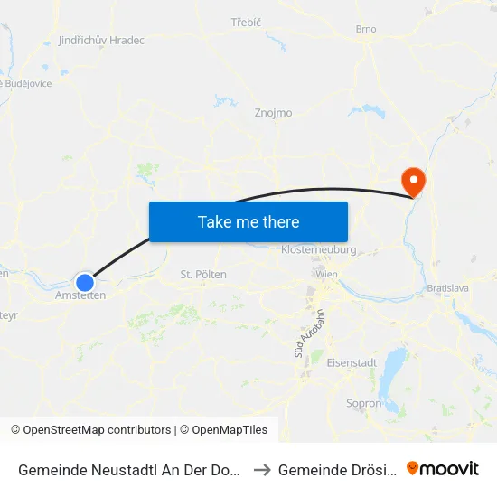 Gemeinde Neustadtl An Der Donau to Gemeinde Drösing map
