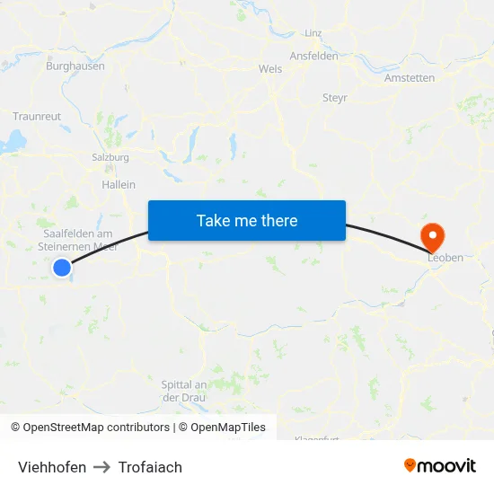 Viehhofen to Trofaiach map