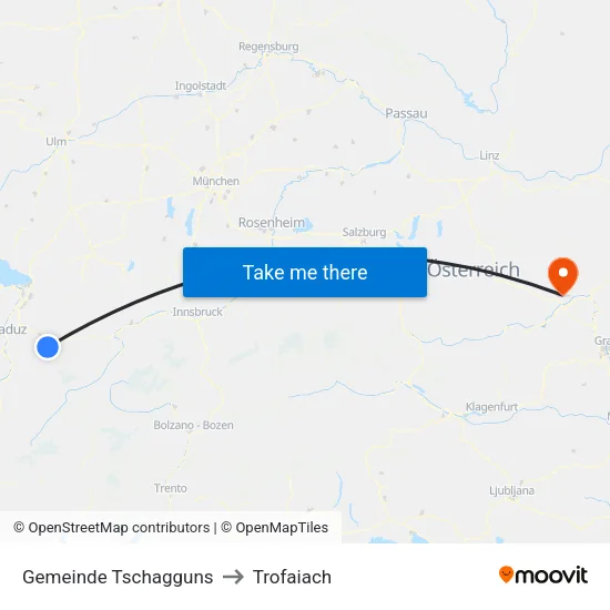 Gemeinde Tschagguns to Trofaiach map