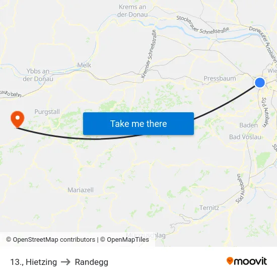 13., Hietzing to Randegg map