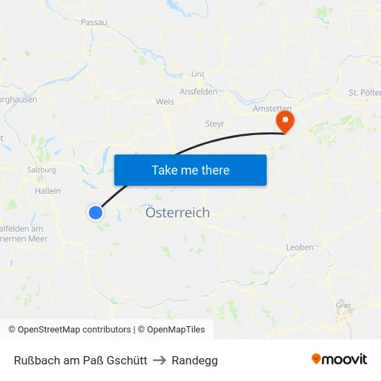 Rußbach am Paß Gschütt to Randegg map