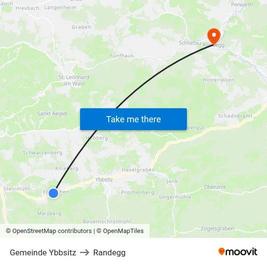 Gemeinde Ybbsitz to Randegg map
